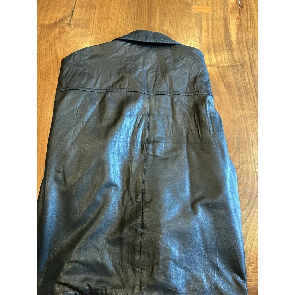 Kenneth Cole Men's Jacket 2XL Black Leather Long Sleeve Full Zip Jacket